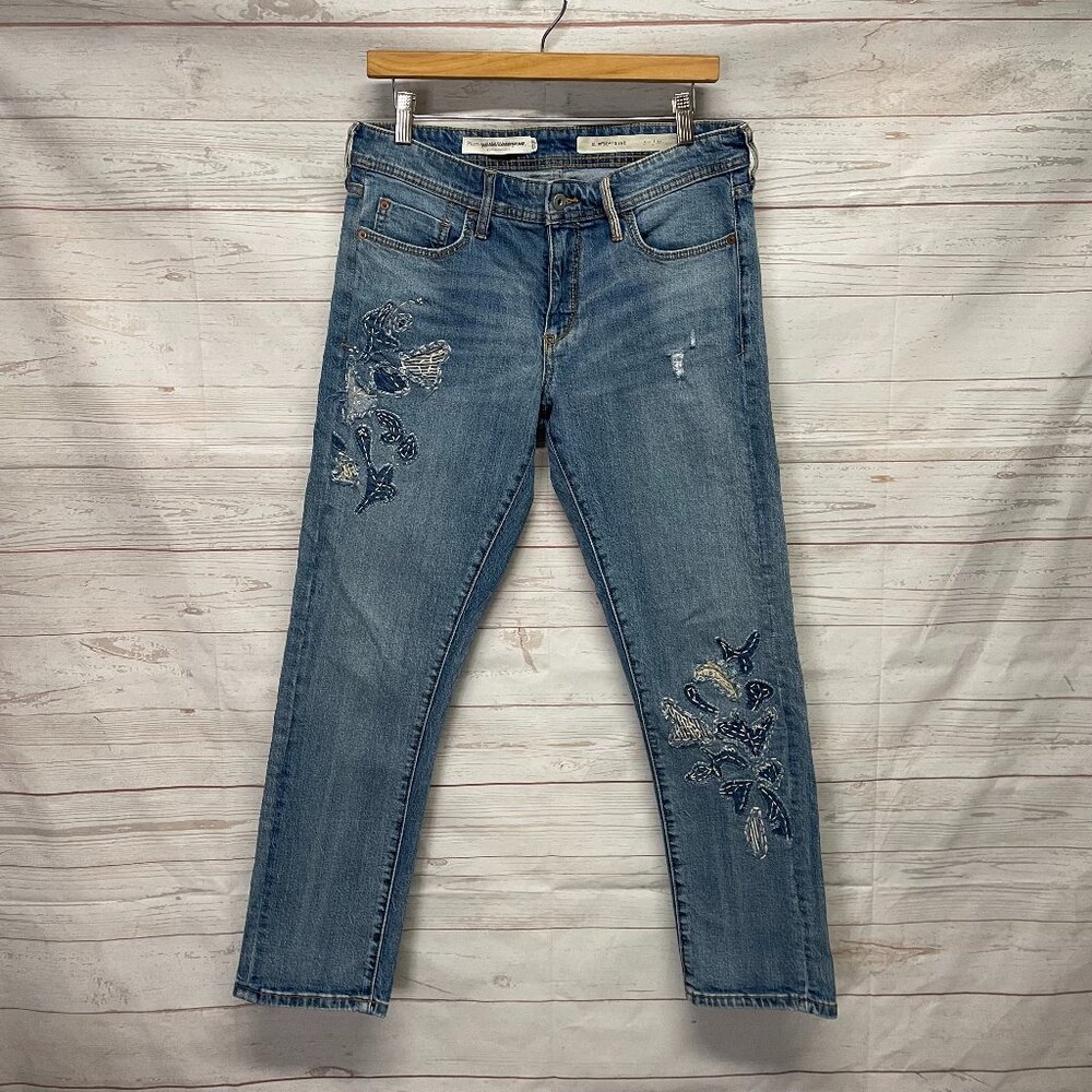 Anthropologie Pilcro & the Letterpress embroidered patchwork jeans
